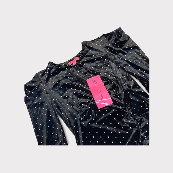 Betsey Johnson Black Crystal Embellished Mini Dress - Picture 2 of 6